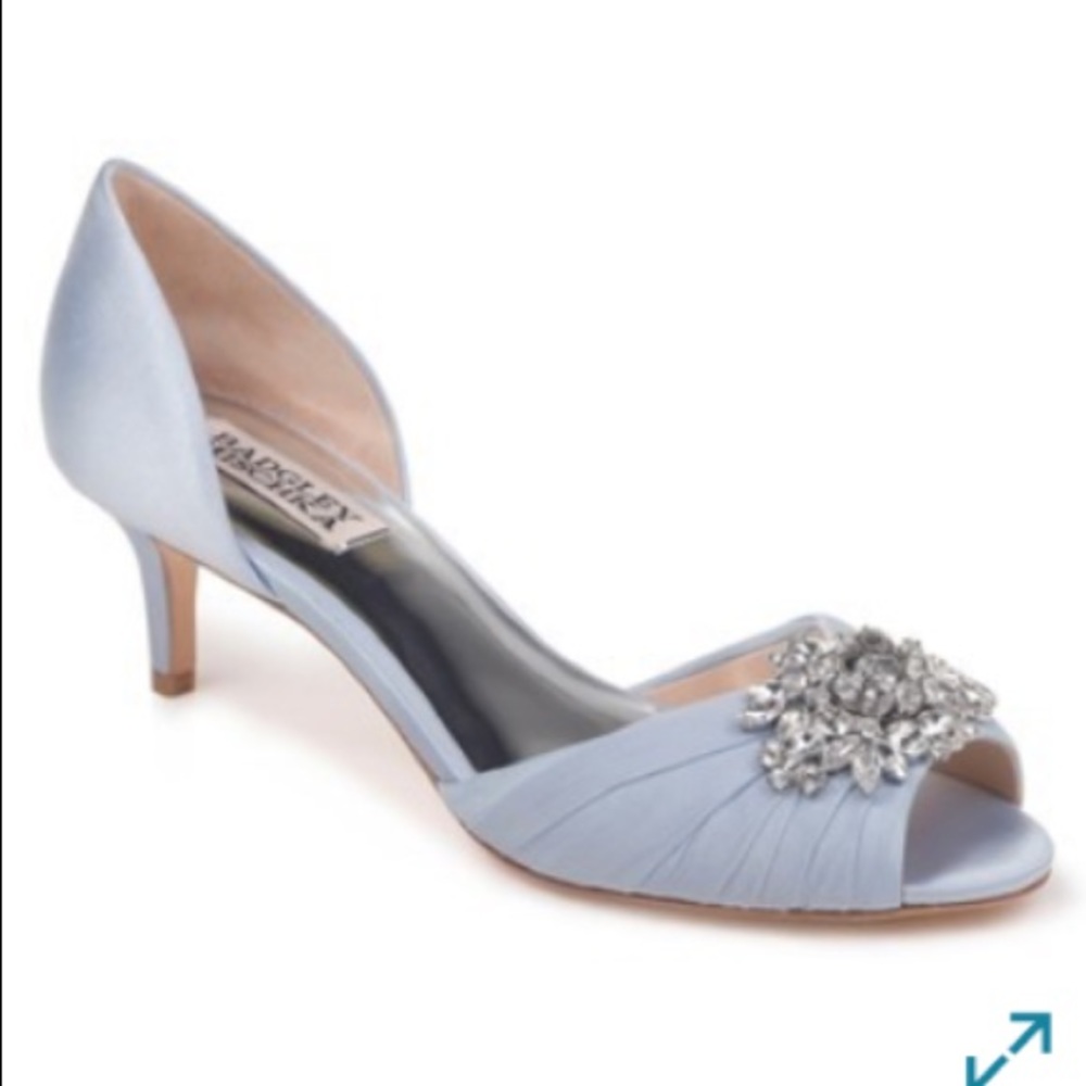 Badgley Mischka Peep Toe Heels - Blue